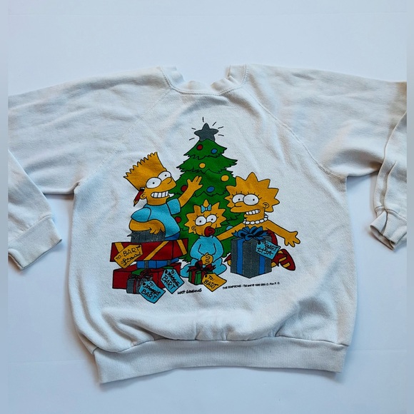 Vintage 90’s Simpson’s Holiday Crewneck - Picture 1 of 6